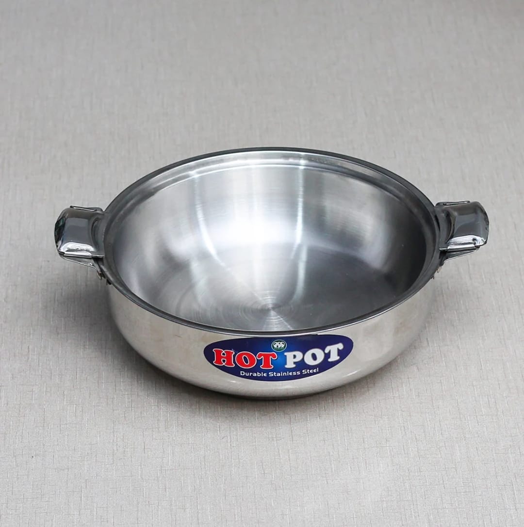 Stainless Steel Hotpot Set with Glass Lids-3pcs