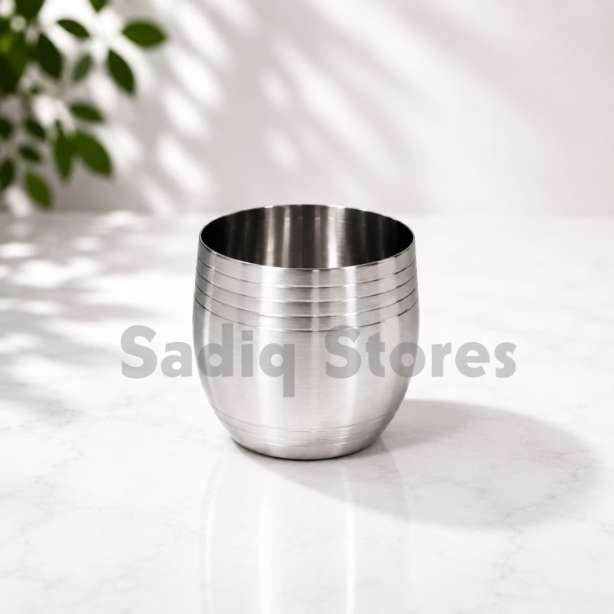 Stainless steel Indian design glass Set of 6 pcs