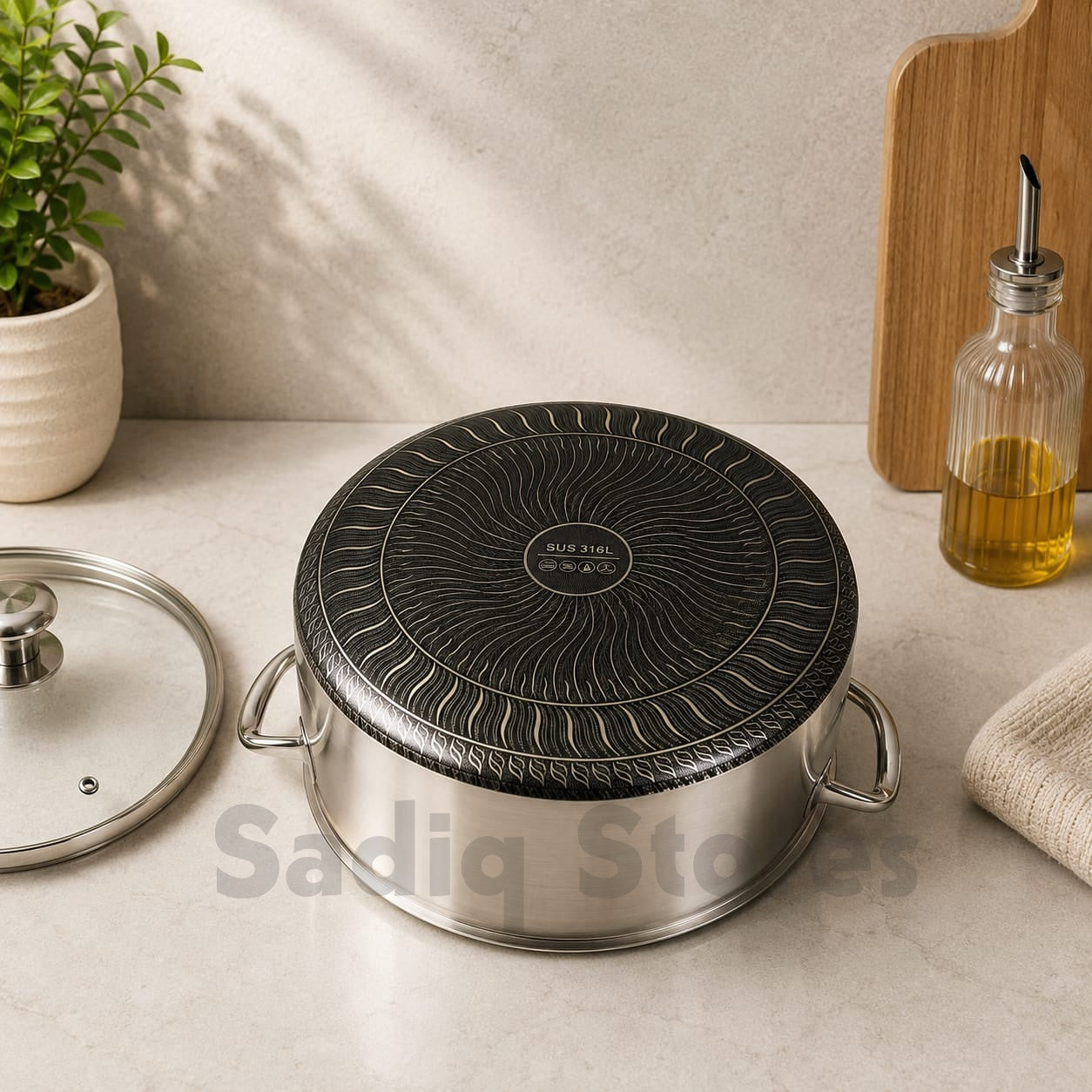 Stainless steel honeycomb / lazer coating cooking pots double side