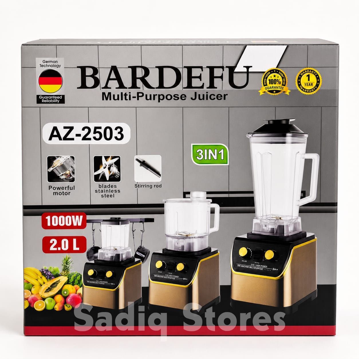 BARDEFU 3 in1 Multi Purpose Juicer AZ-2503