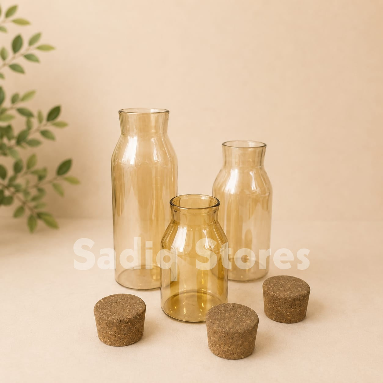 3 Pcs Bottle design glass jar set