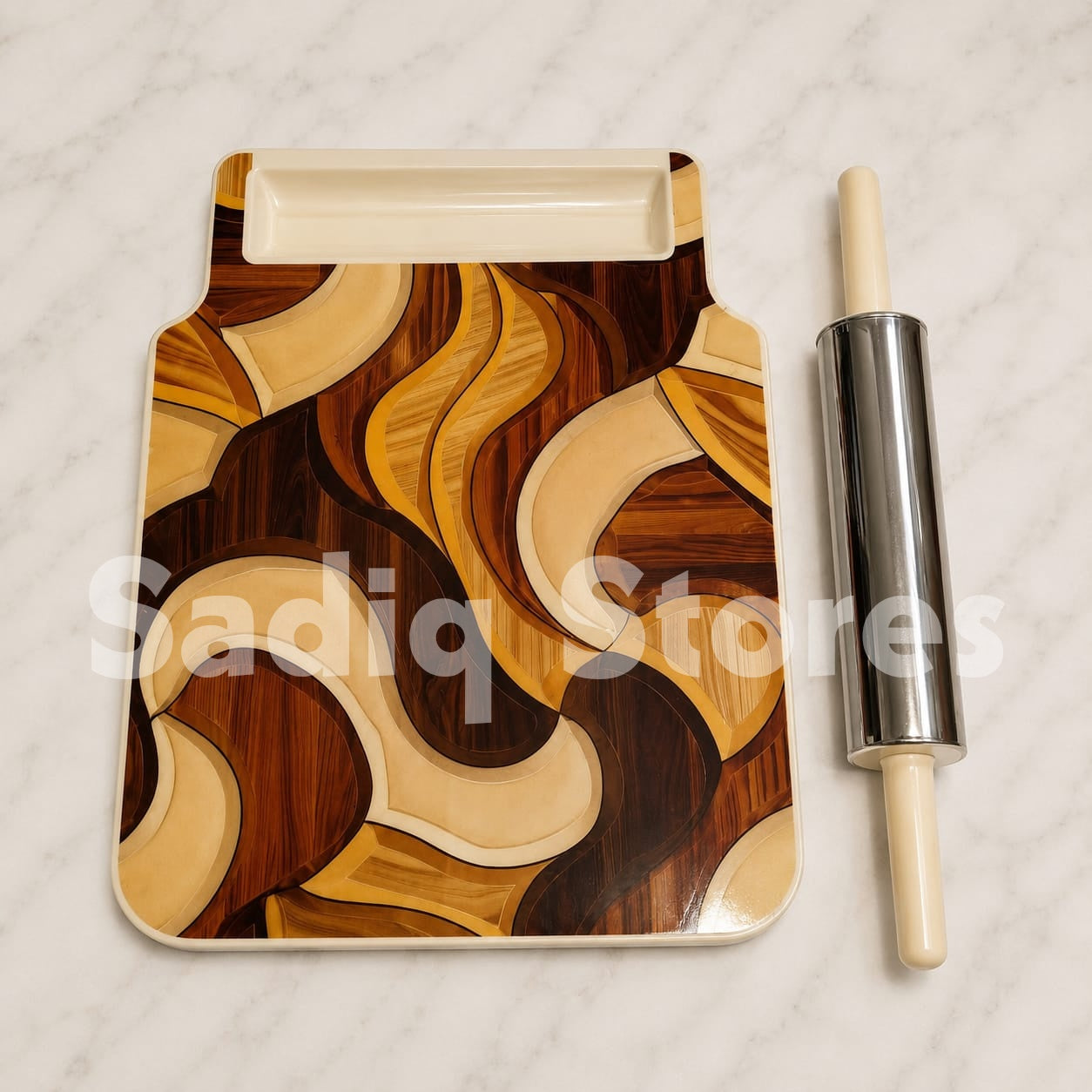 Melamine Chakla Belan with steel rolling pin SQ
