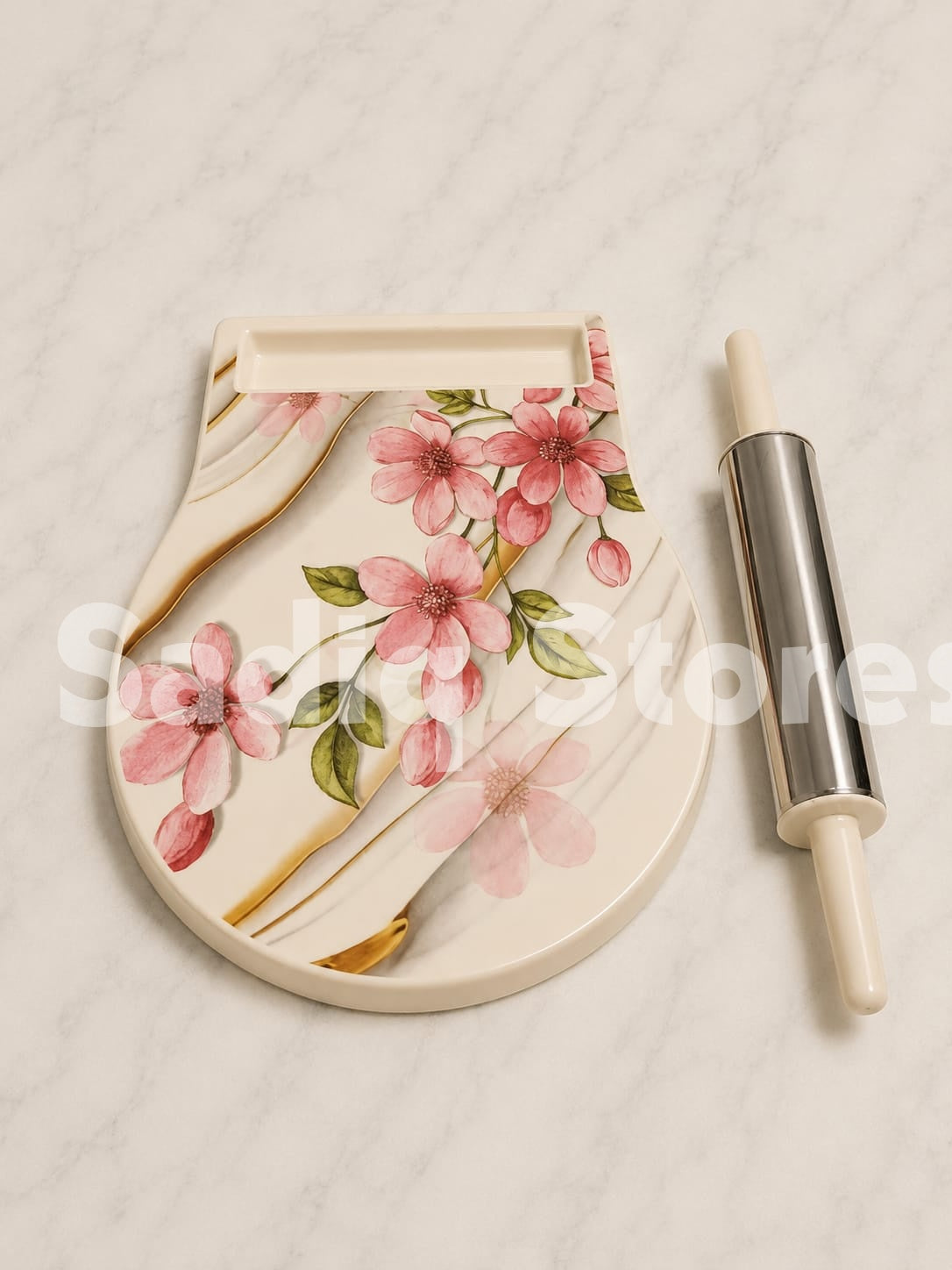 Melamine Chakla Belan with steel rolling pin
