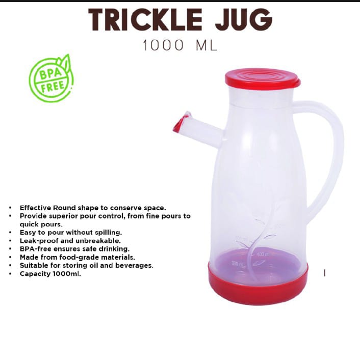 Trickle Jug 1000 ml ( 1 Liter ) Oil Dispenser / Juice Jug