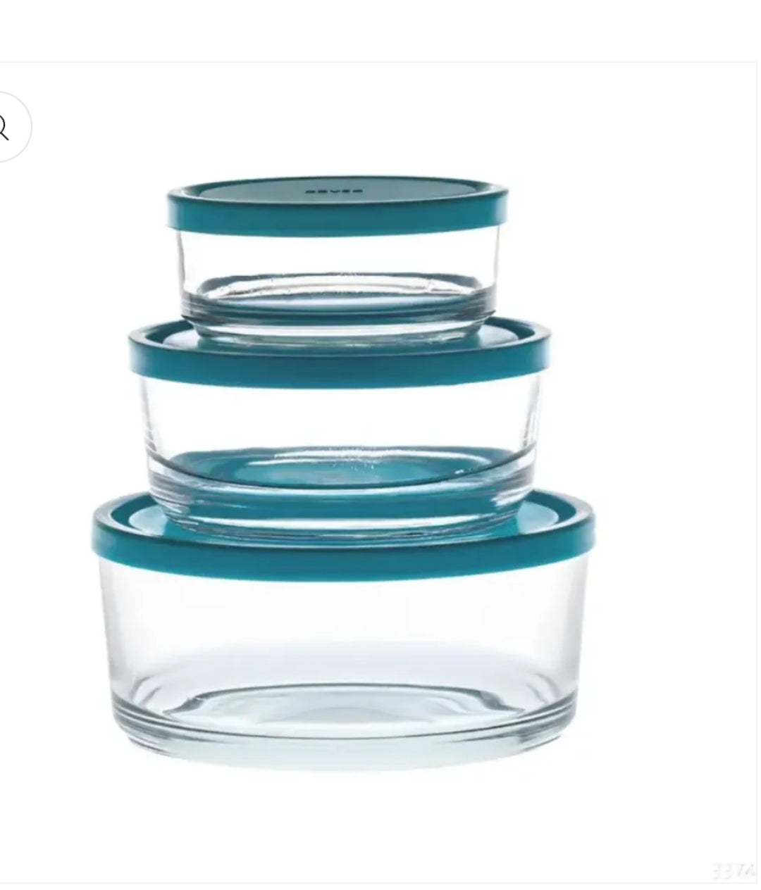 3 pcs glass bowl set with silicone lid