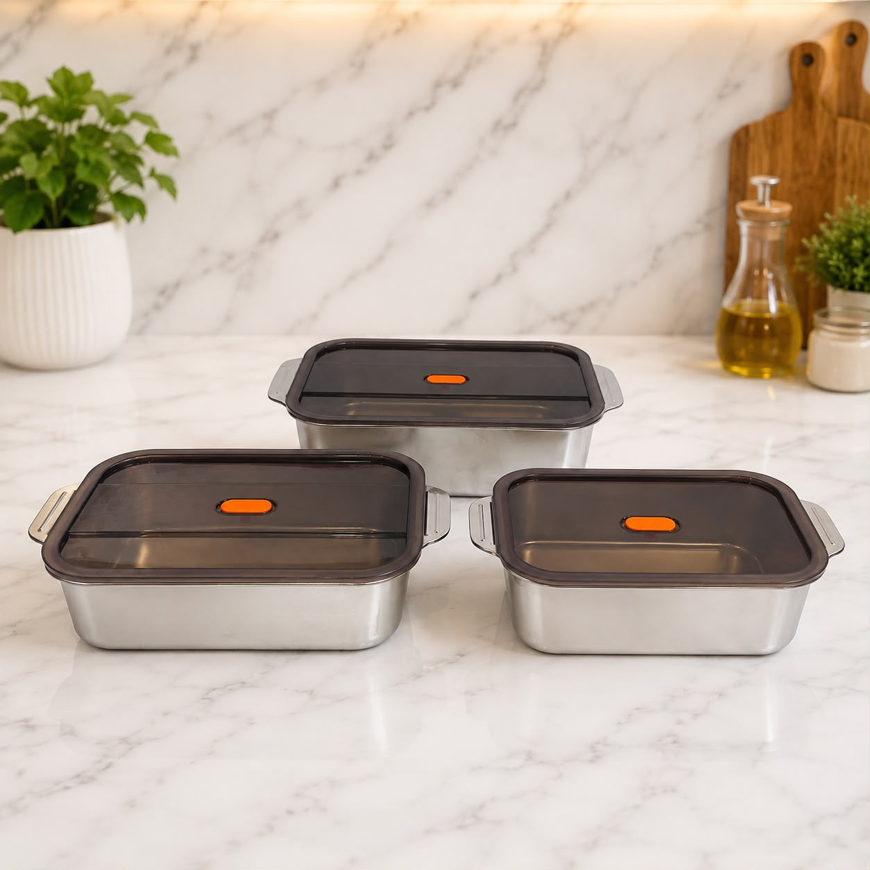 304 Stainless Steel leak proof Food Containers with Lids
