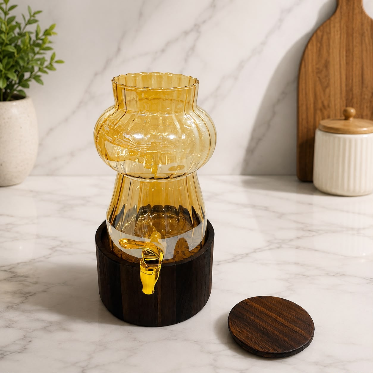 Glass Drink Dispenser with Stand 3.2 Liter