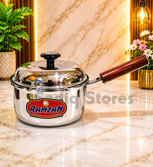 Stainless Steel souce pan wooden handle