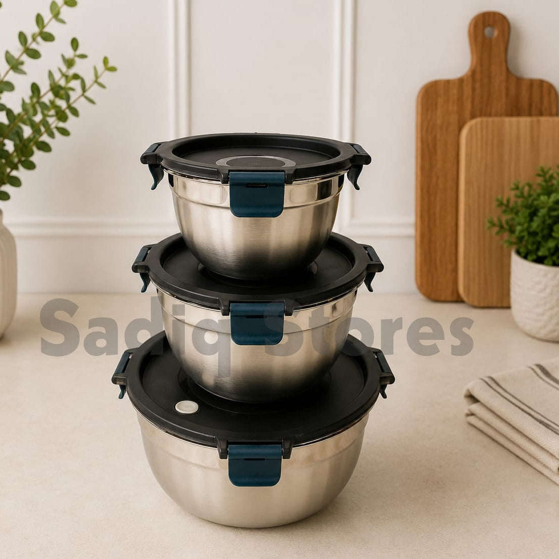 Clip Lock Stainless steel Storage Boxes large sizes