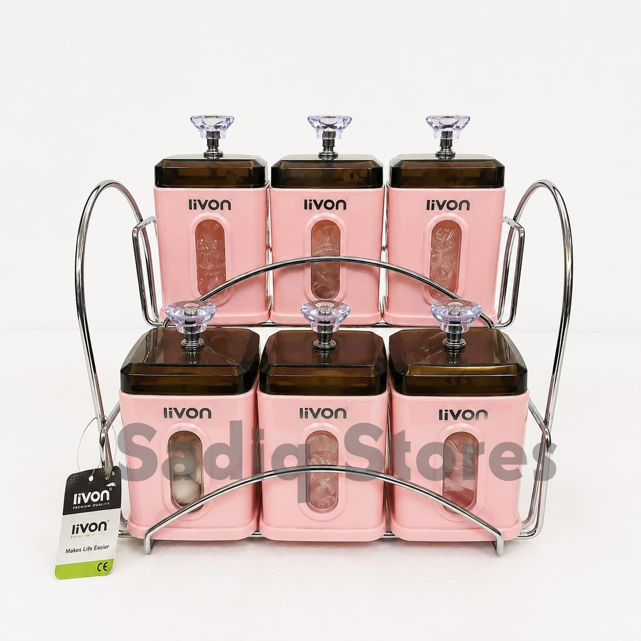 7 Pcs Livon airtight masala box with steel stand