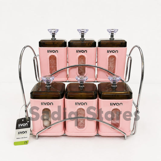 7 Pcs Livon airtight masala box with steel stand