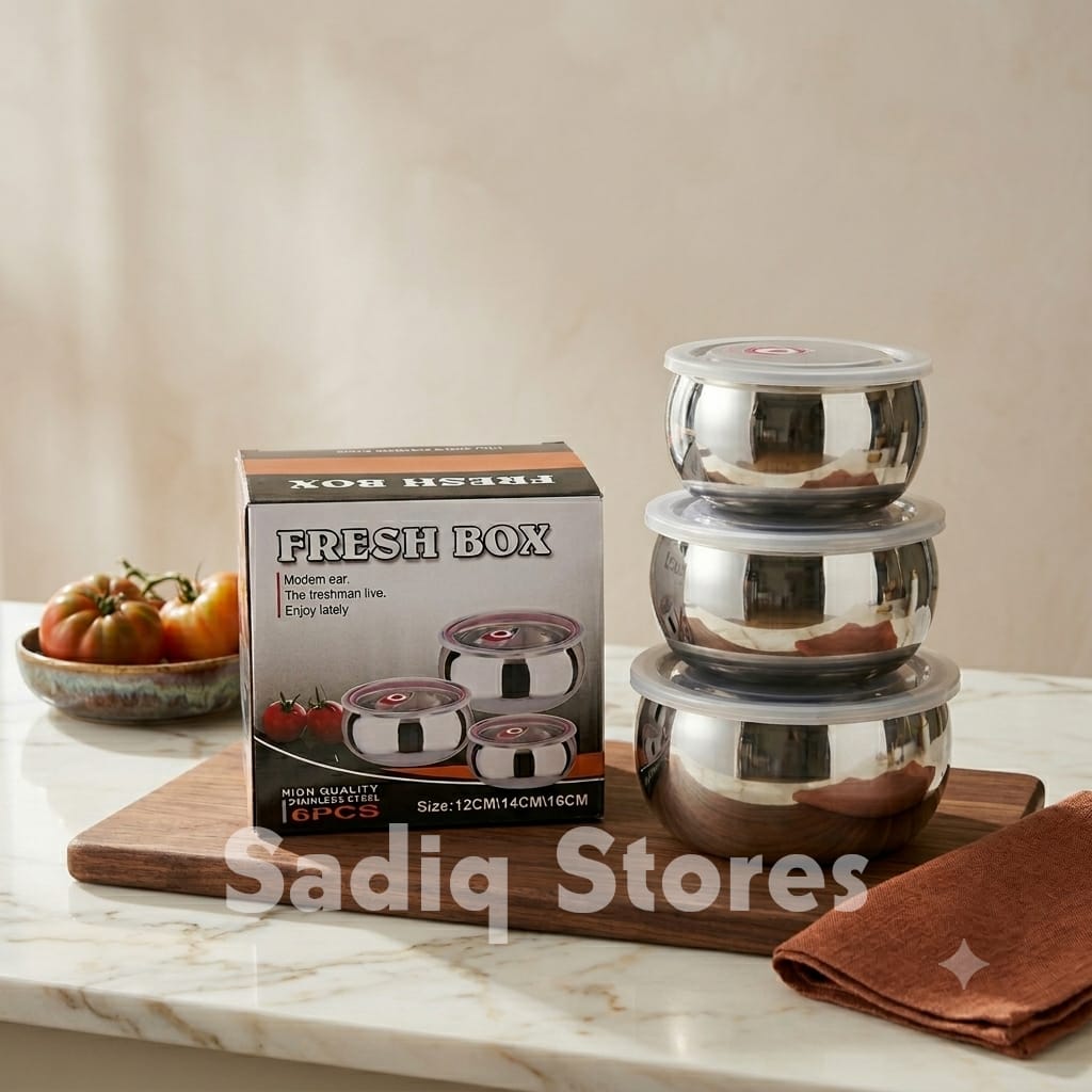 3 Pcs Stainless steel airtight  bowl set