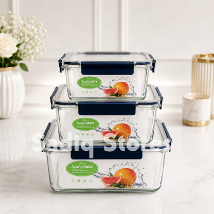 3 pcs airtight square acrylic bowl set