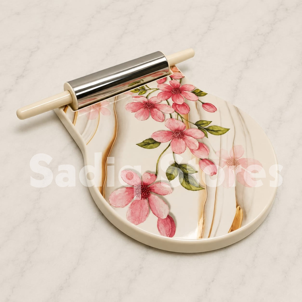 Melamine Chakla Belan with steel rolling pin