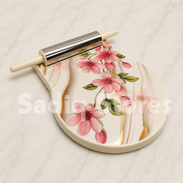 Melamine Chakla Belan with steel rolling pin