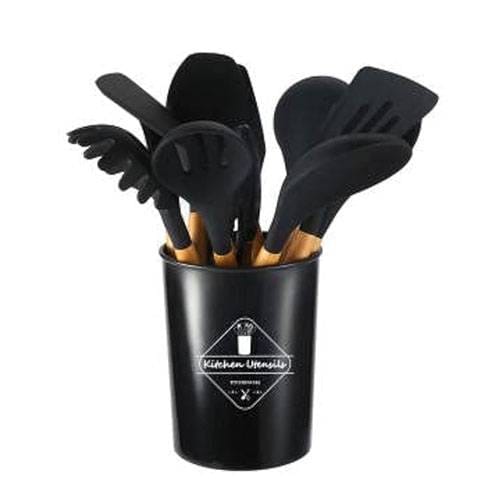 12 pcs Silicone Cooking Spoon Set with stand