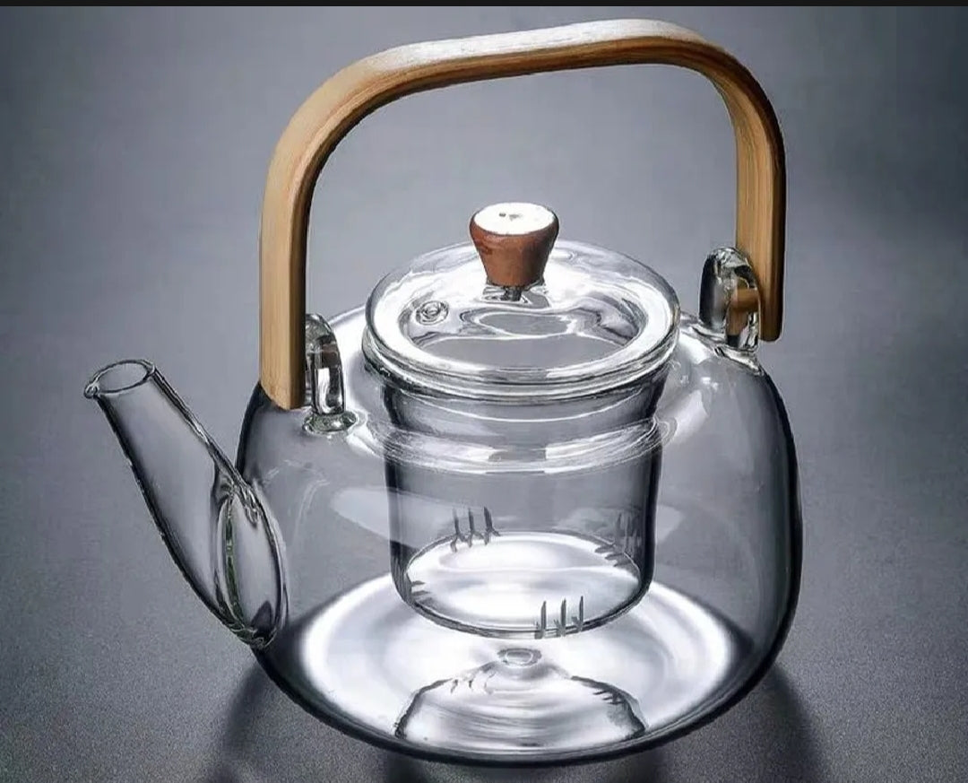 Fireproof Kettle with bambo handle 1000ml