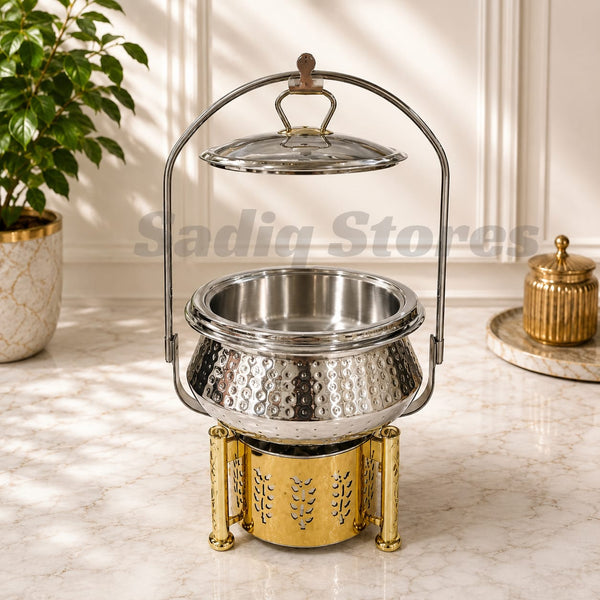 Handi Chafing dish with Burner stand buffet dish Stainless steel
