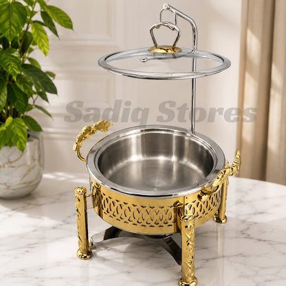 Victorian Style golden Buffet dish with burner