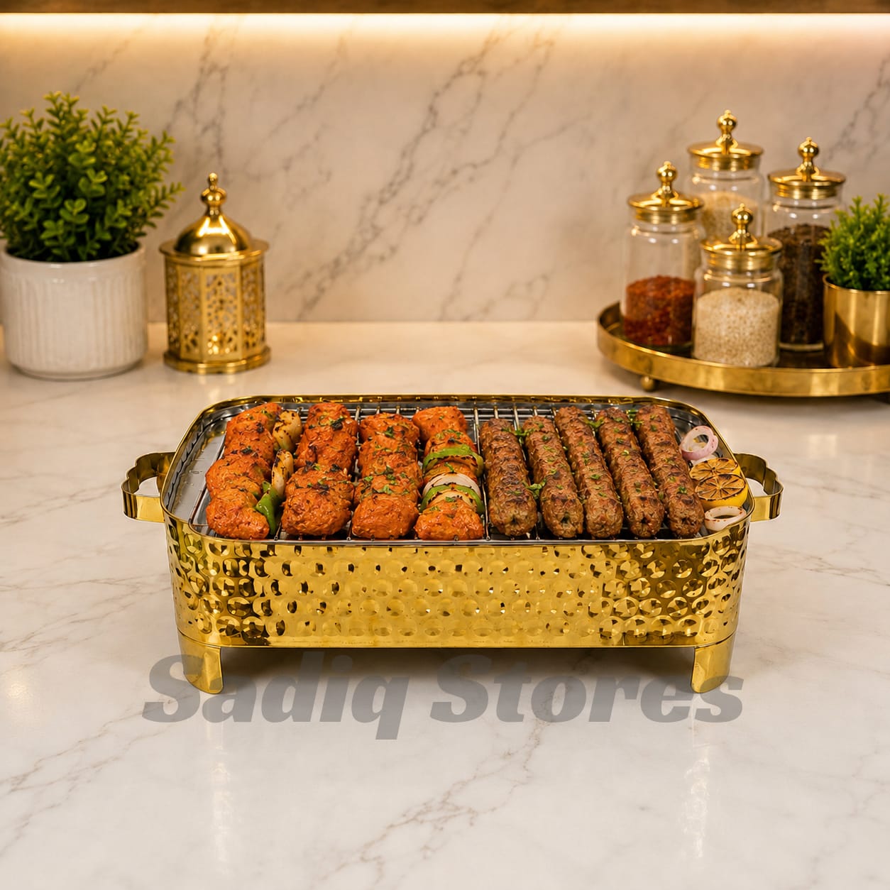 Serving Grill golden for BBQ
