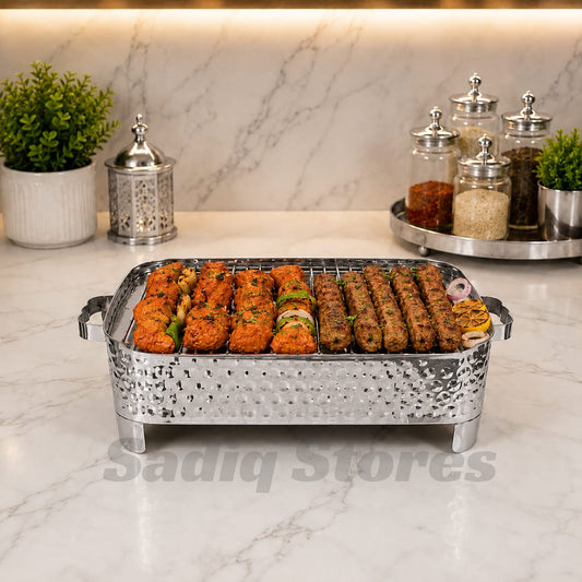 Serving Grill Silver BBQ