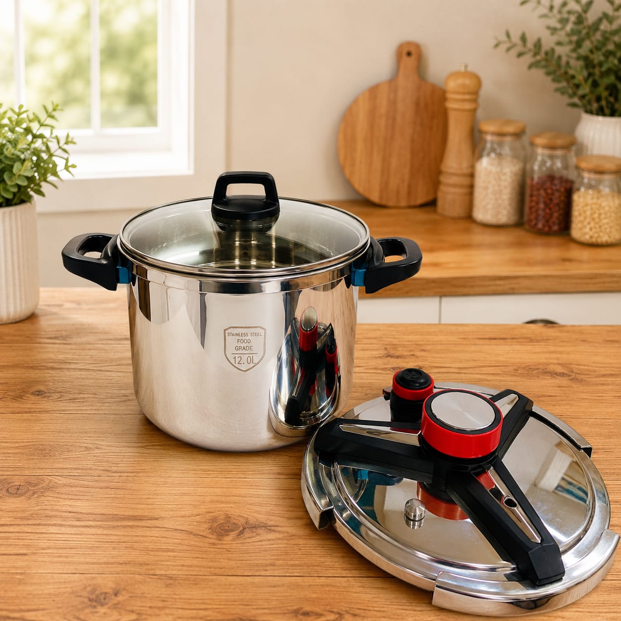 2 in 1 Imported Pressure Cooker 12L