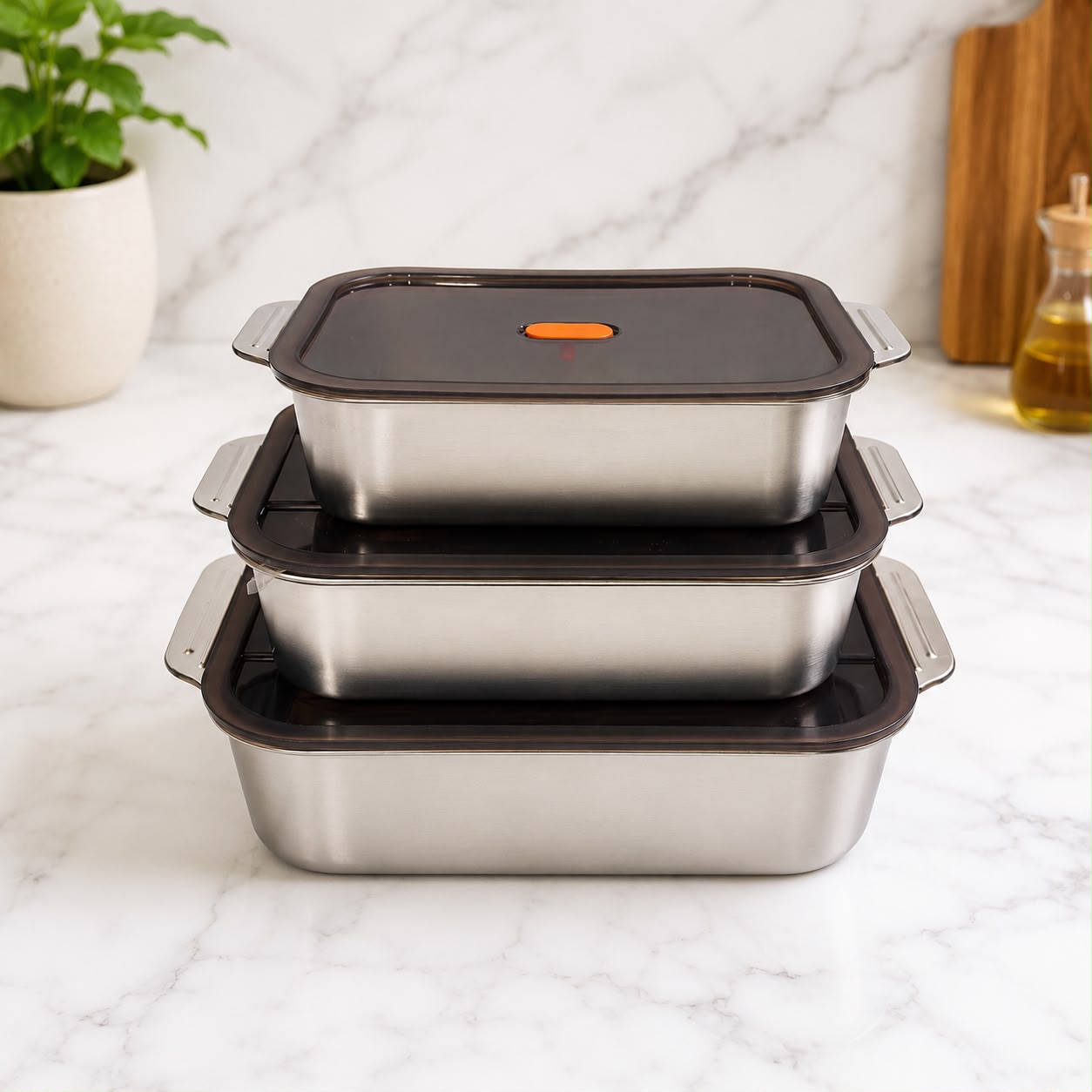 304 Stainless Steel leak proof Food Containers with Lids