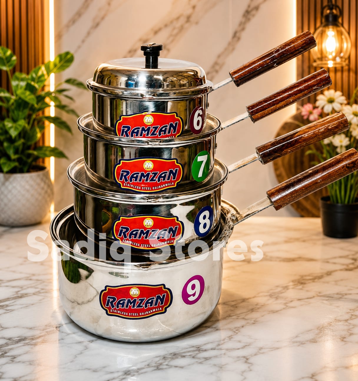 Stainless Steel souce pan wooden handle