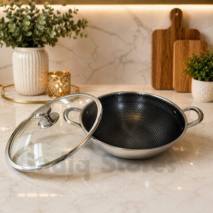 Double Sided Honeycomb Wok Stainless steel