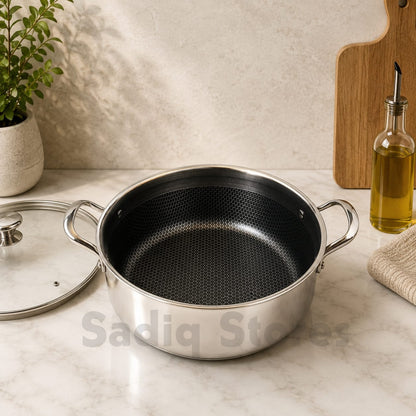 Stainless steel honeycomb / lazer coating cooking pots double side