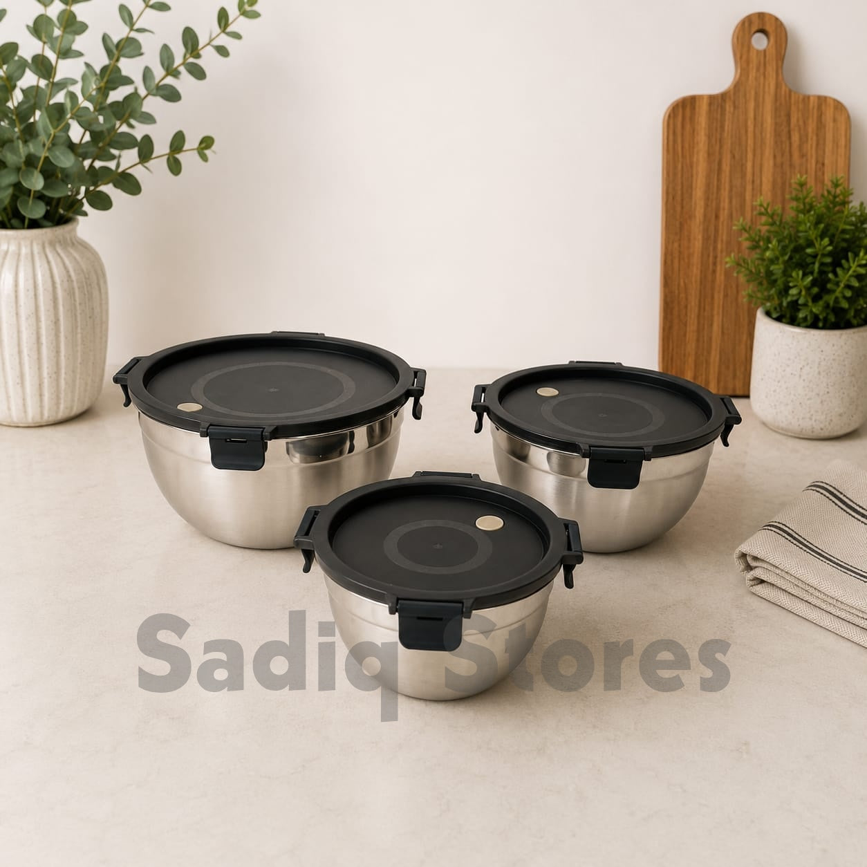 Clip Lock Stainless steel Storage Boxes large sizes