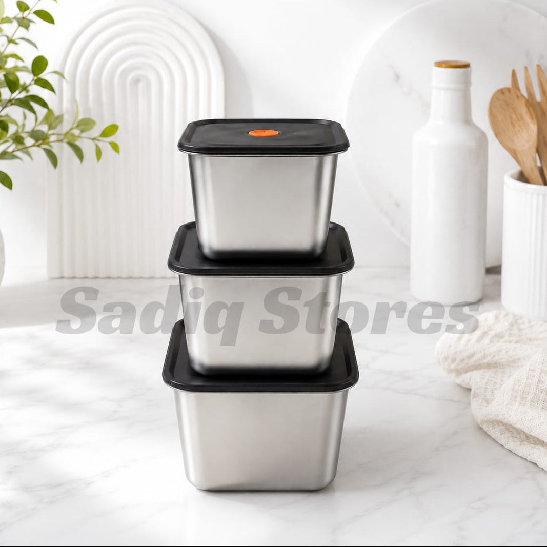 Imported Stainless steel square storage box 14/16/18