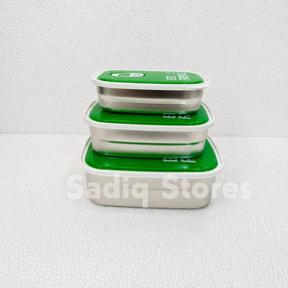 Tedemi 3pc Airtight Stainless Steel Lunch Box