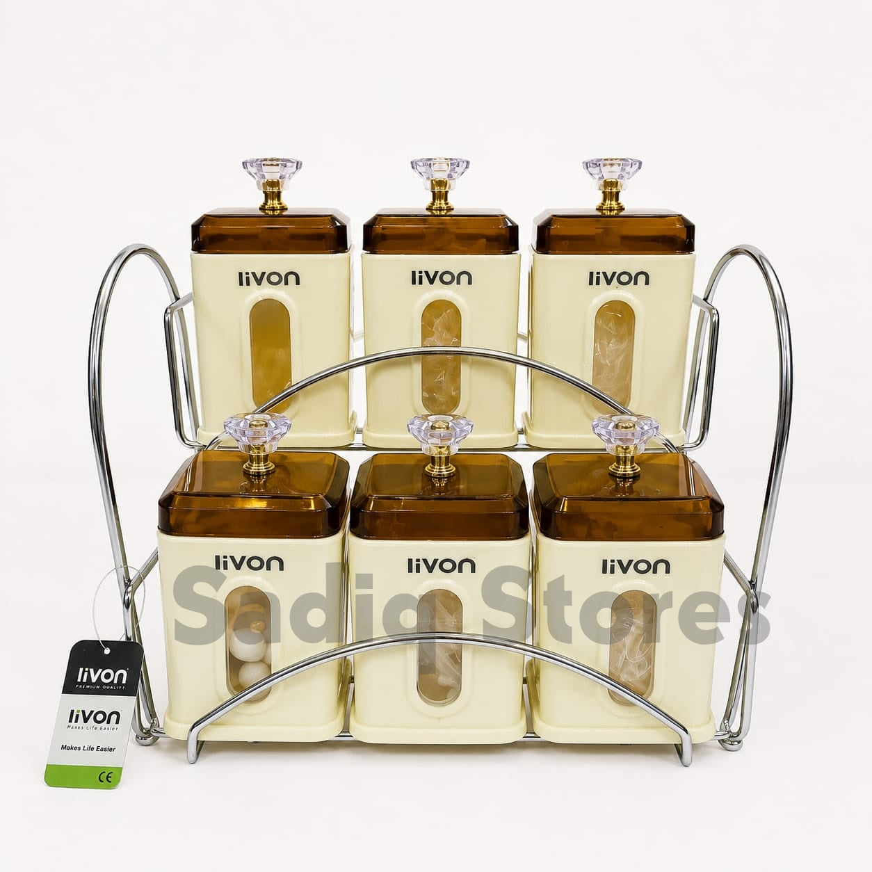 7 Pcs Livon airtight masala box with steel stand