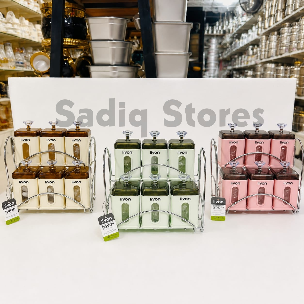 7 Pcs Livon airtight masala box with steel stand