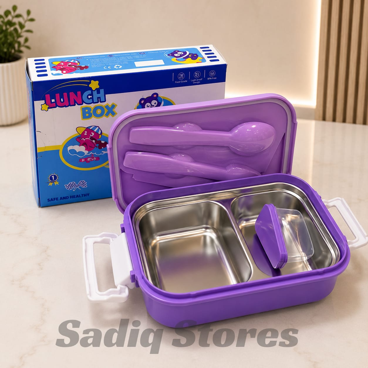 Lunch box Space bear stainless steel compartments