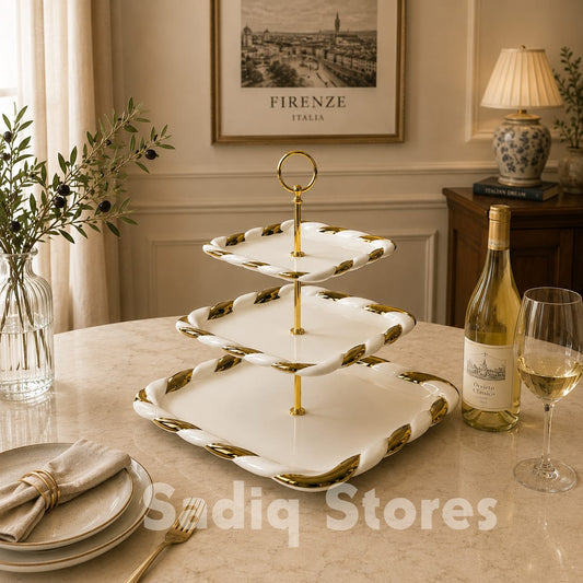 3 tier Ceramic Pastry tray
