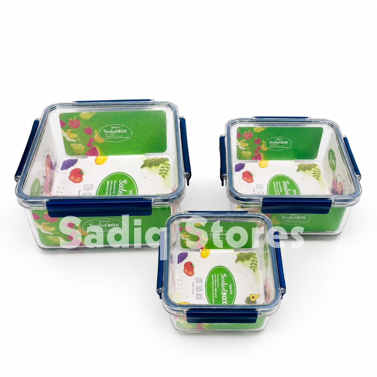 3 pcs airtight square acrylic bowl set