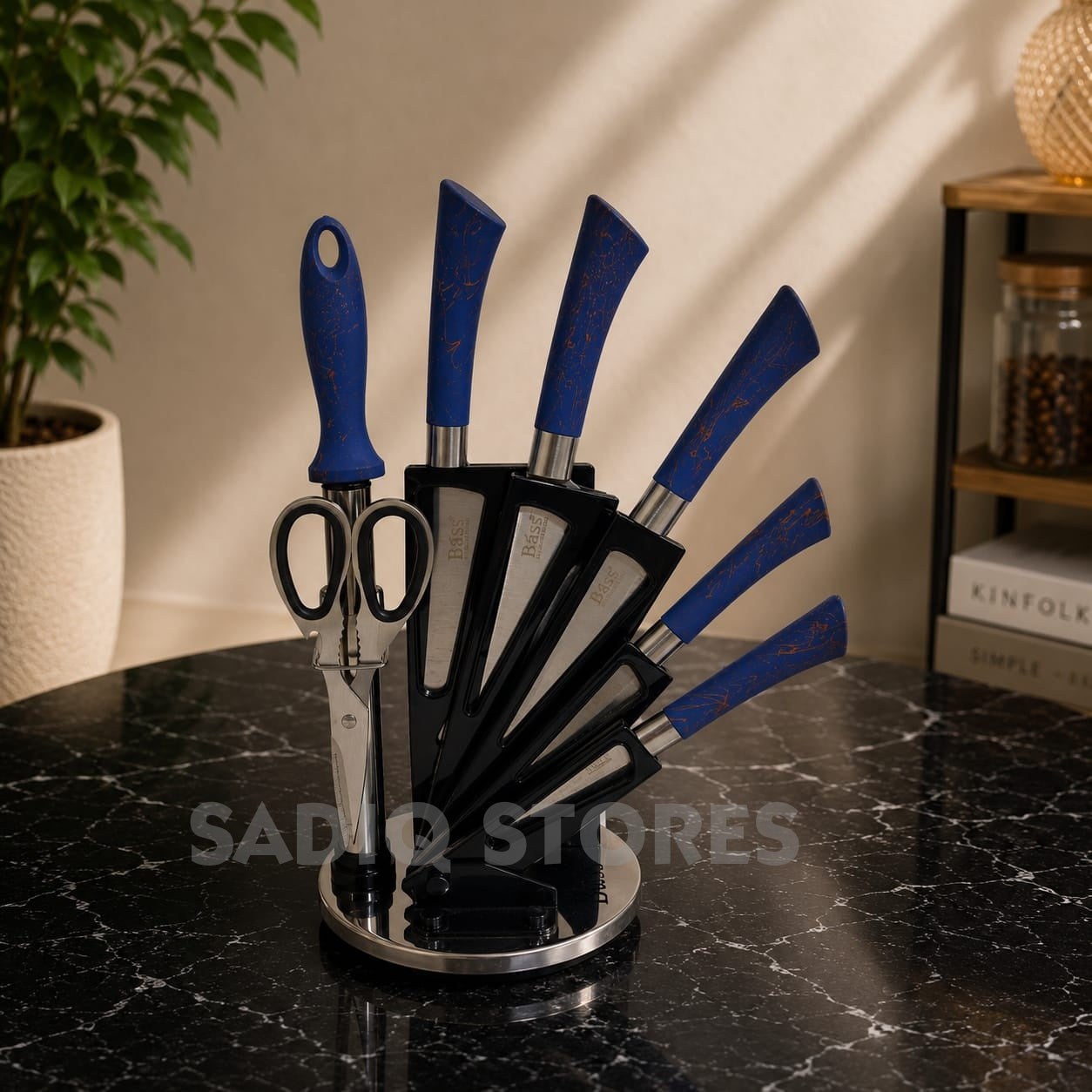 Revolving knife set with stand