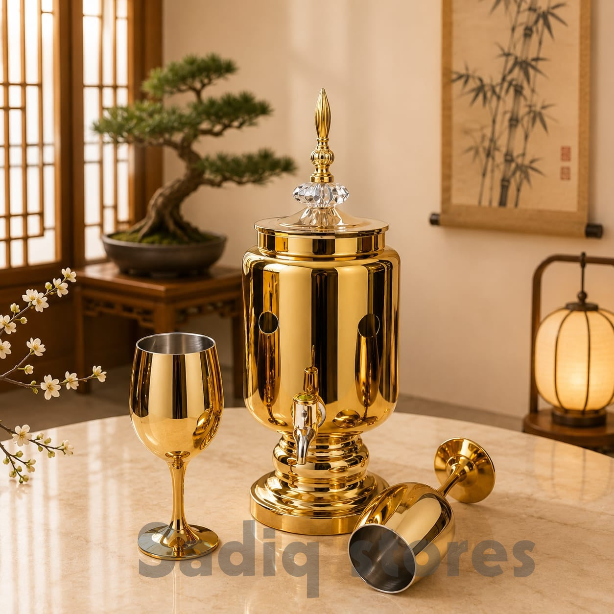 7 Pcs Golden dispenser water set
