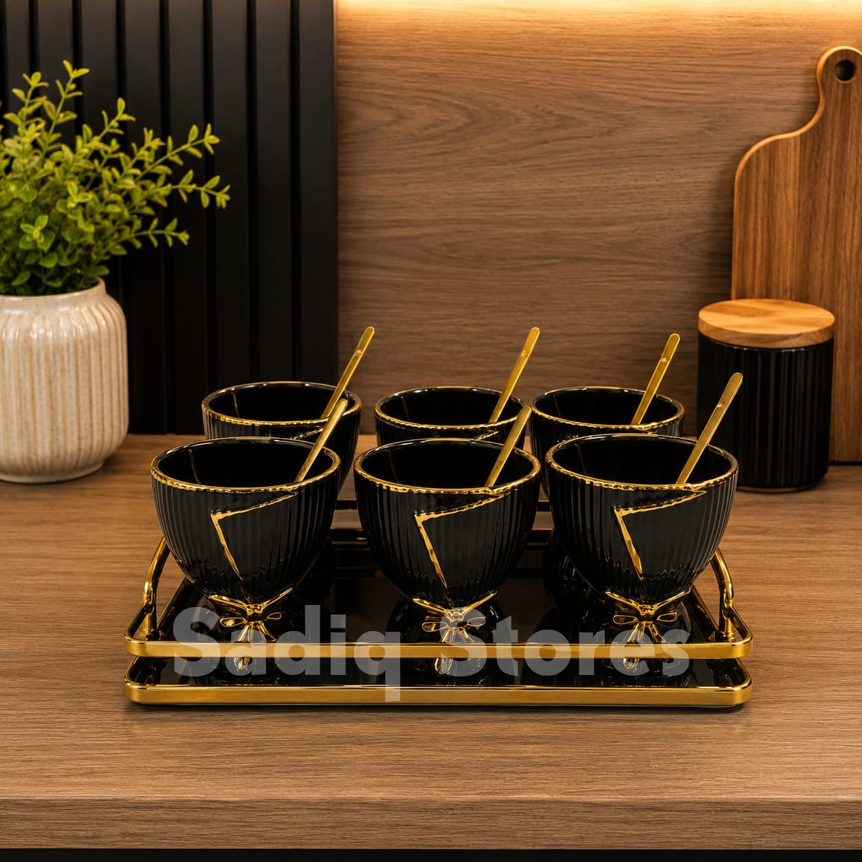 Ceramic Ice cream set with tray / Desert set