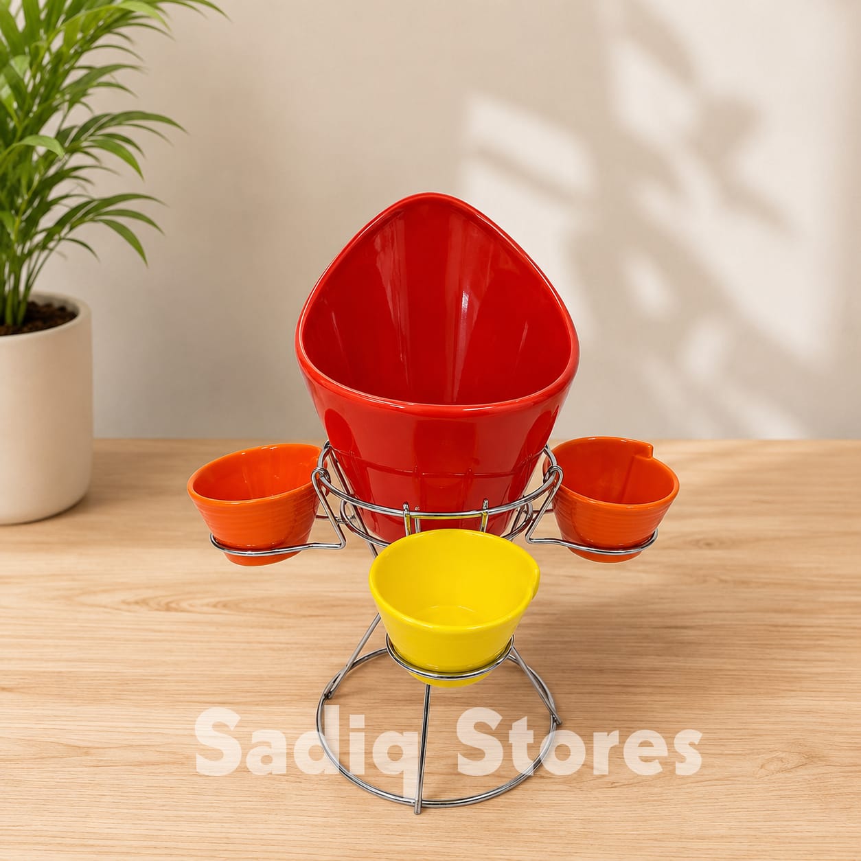 5 Pcs cermic fries holder with stand