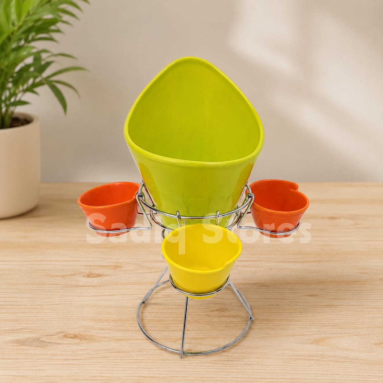 5 Pcs cermic fries holder with stand