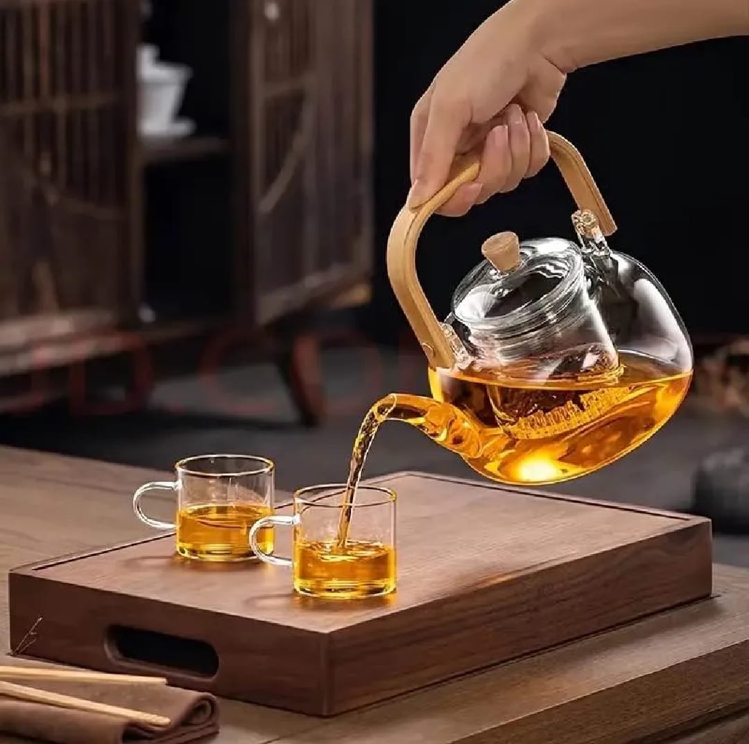 Fireproof Kettle with bambo handle 1000ml