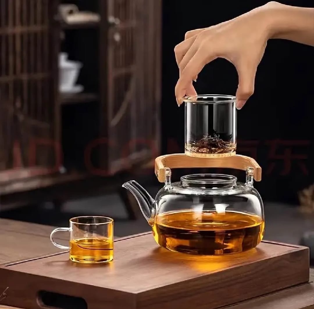 Fireproof Kettle with bambo handle 1000ml