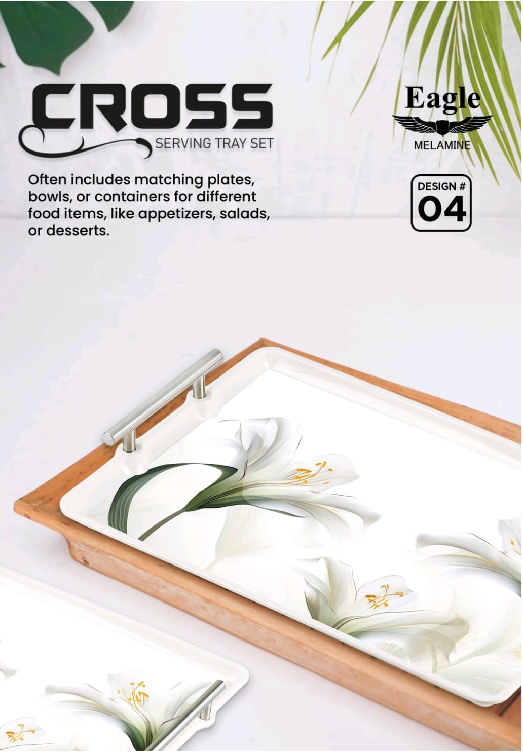 Melamine Serving Tray Set Rectangular – 3pcs
