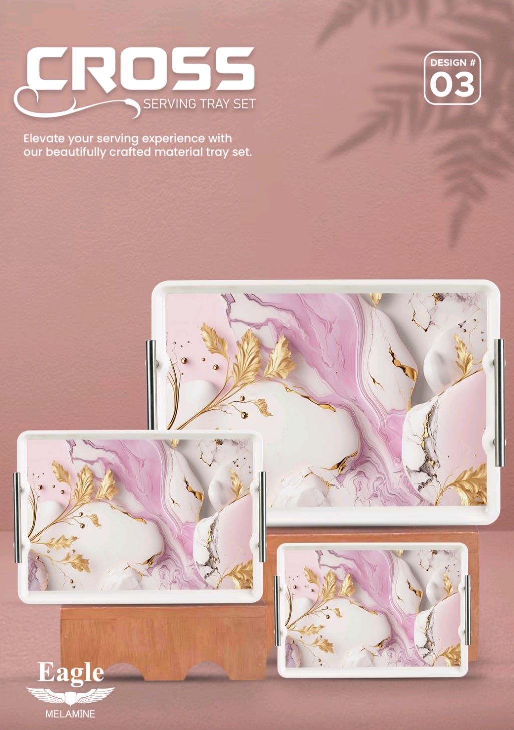 Melamine Serving Tray Set Rectangular – 3pcs