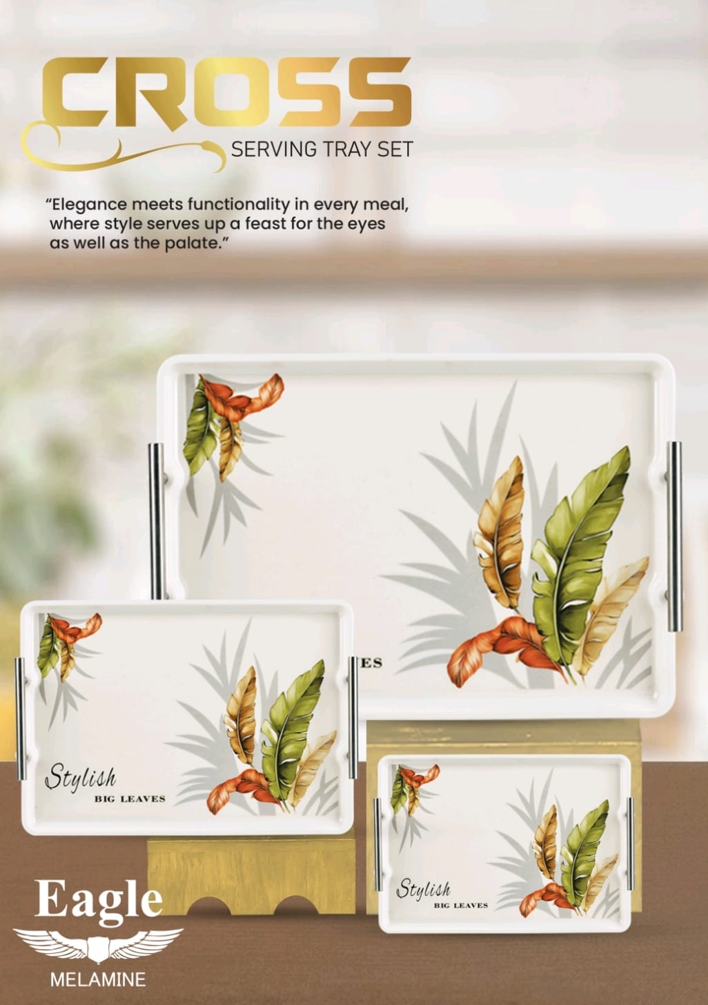 Melamine Serving Tray Set Rectangular – 3pcs