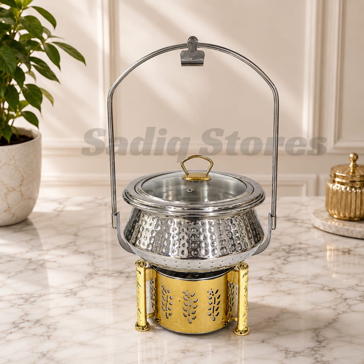 Handi Chafing dish with Burner stand buffet dish Stainless steel