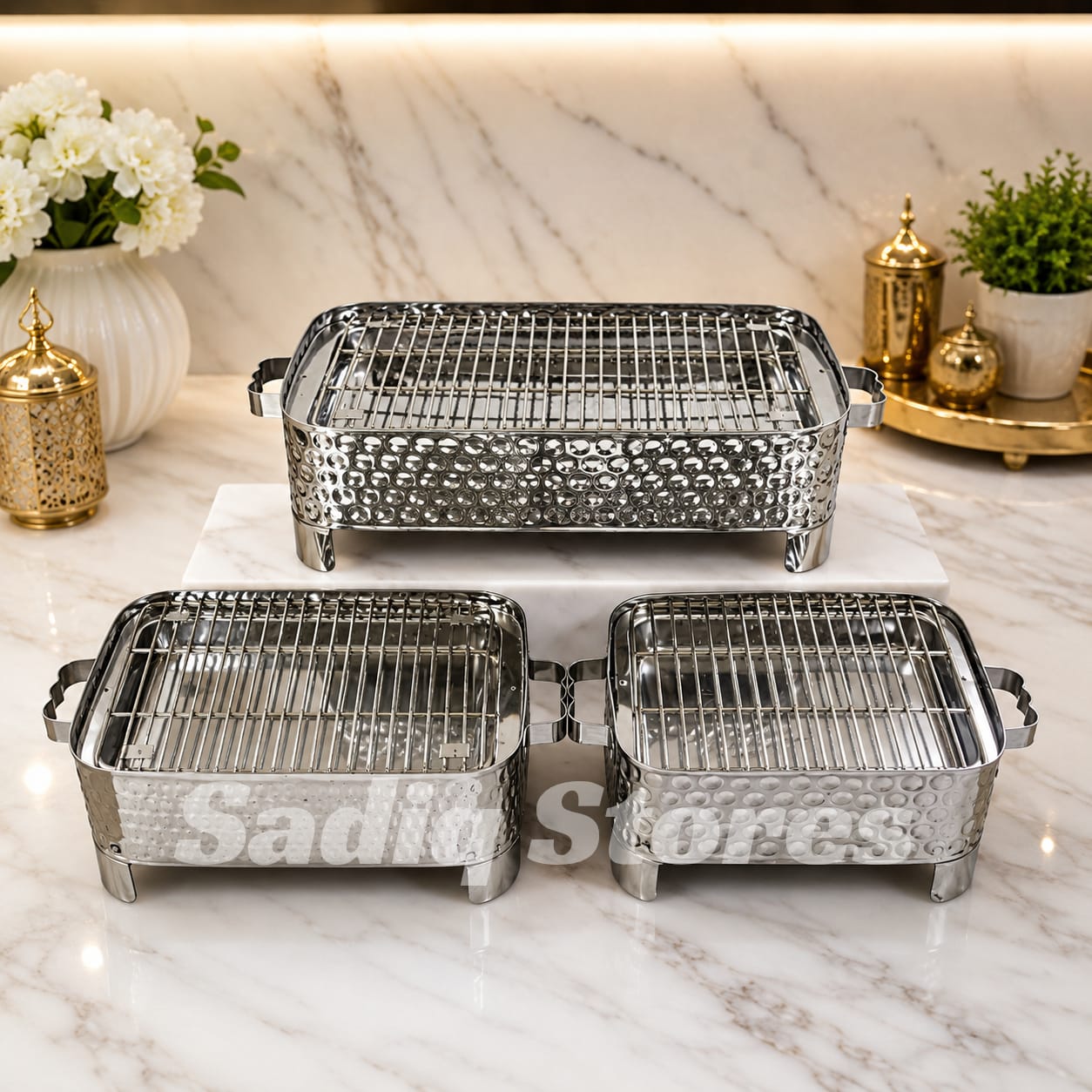 Serving Grill Silver BBQ